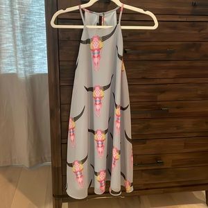 Show me your mumu cow skull swing dress, M